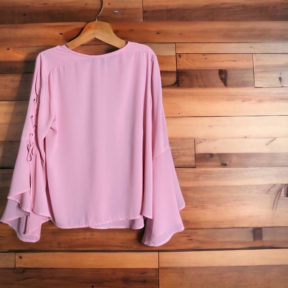 ELOQUII Boho Pink Plus Size 14 Blouse - Picture 2 of 8